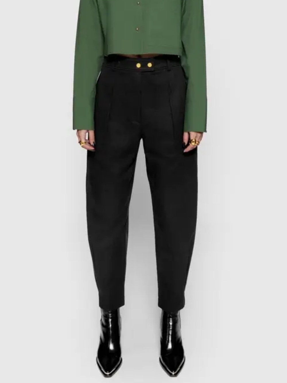 Rebecca Minkoff Houston Pleated Utility Pant Barrel Leg Tapered Women’s Size 12
